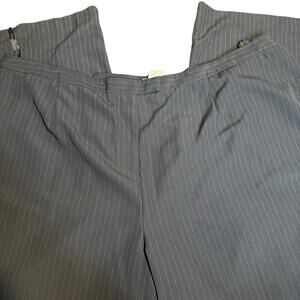 Silhouettes Charcoal Gray Wide Leg Pinstripe Trousers, CareerWear, Plus Size 32W